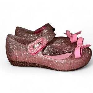 Melissa Kids Girls Glitter Pink Ultrabow Mary Jane Size 12